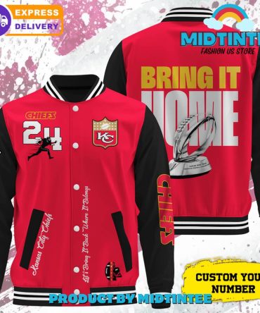 Custom Chiefs Varsity Jacket - Personalized Number, Fast Shipping!