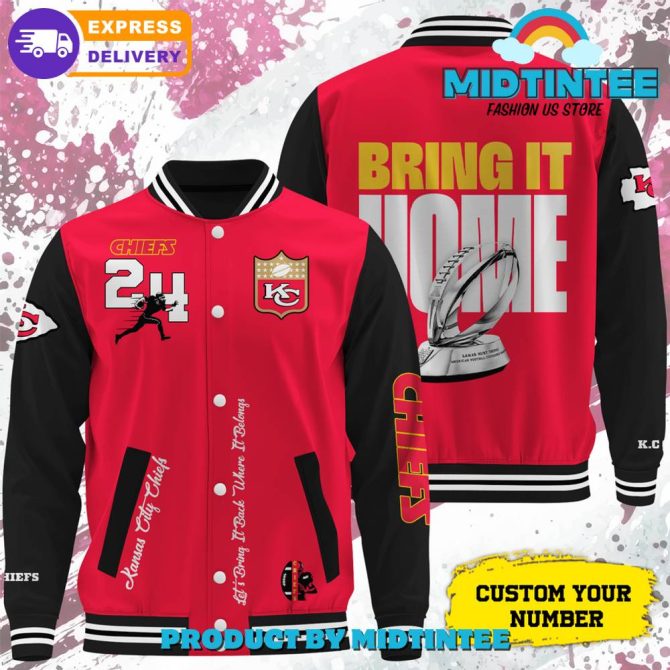 Custom Chiefs Varsity Jacket - Personalized Number, Fast Shipping!