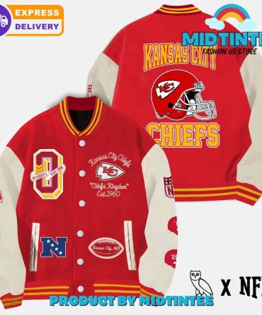 Official Nfl Kansas City Chiefs Varsity Jacket - Vintage Style, Fast Shipping!