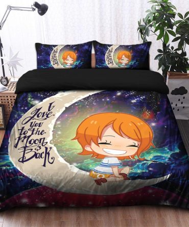 Nami One Piece Love You To The Moon Galaxy Bedding Set Duvet Cover And 2 Pillowcases