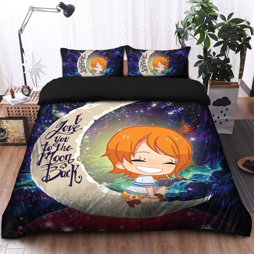 Nami One Piece Love You To The Moon Galaxy Bedding Set Duvet Cover And 2 Pillowcases