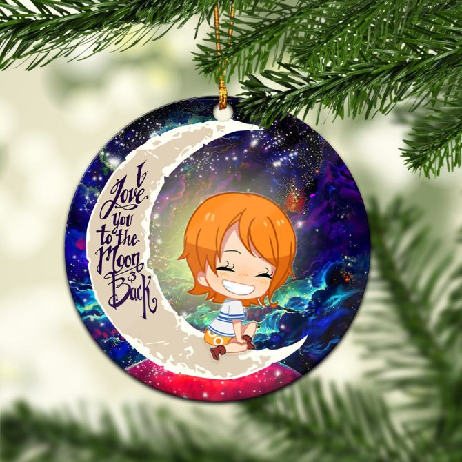 Nami One Piece Love You To The Moon Galaxy Ceramic Circle Ornament Perfect Gift For Christmas Holiday