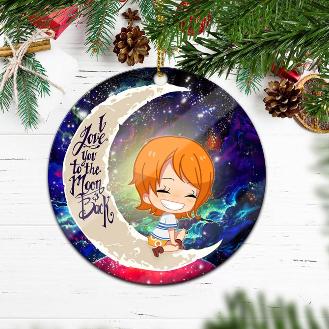 Nami One Piece Love You To The Moon Galaxy Ceramic Circle Ornament Perfect Gift For Christmas Holiday - Image 2