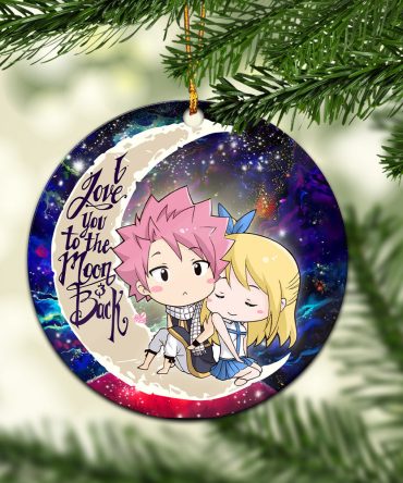 Natsu Fairy Tail Anime Love You To The Moon Galaxy Ceramic Circle Ornament Perfect Gift For Christmas Holiday