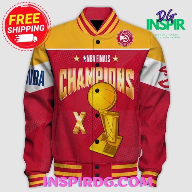 Atlanta Hawks Champions Print Varsity Jacket - Image 2