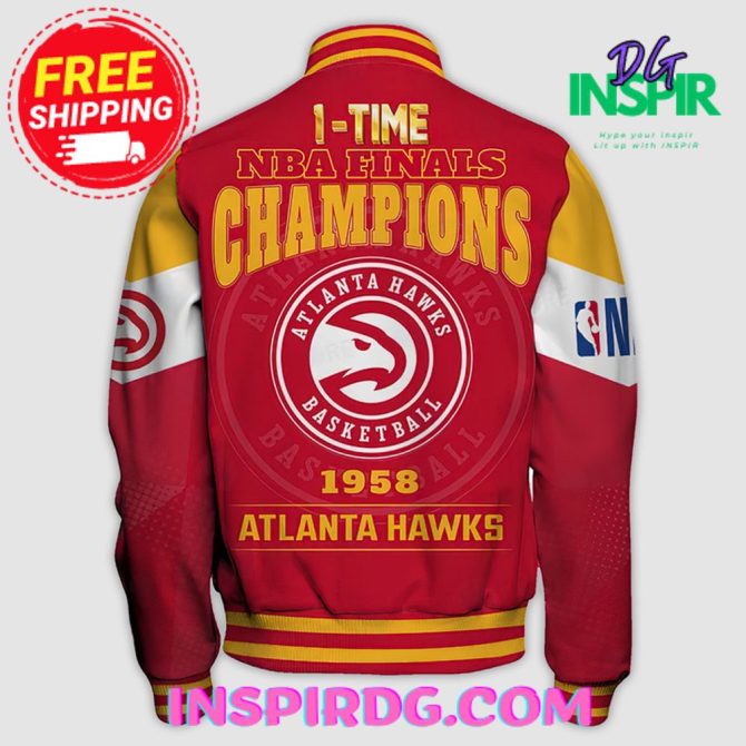 Atlanta Hawks Champions Print Varsity Jacket - Image 3