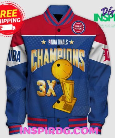 Detroit Pistons Champions Print Varsity Jacket