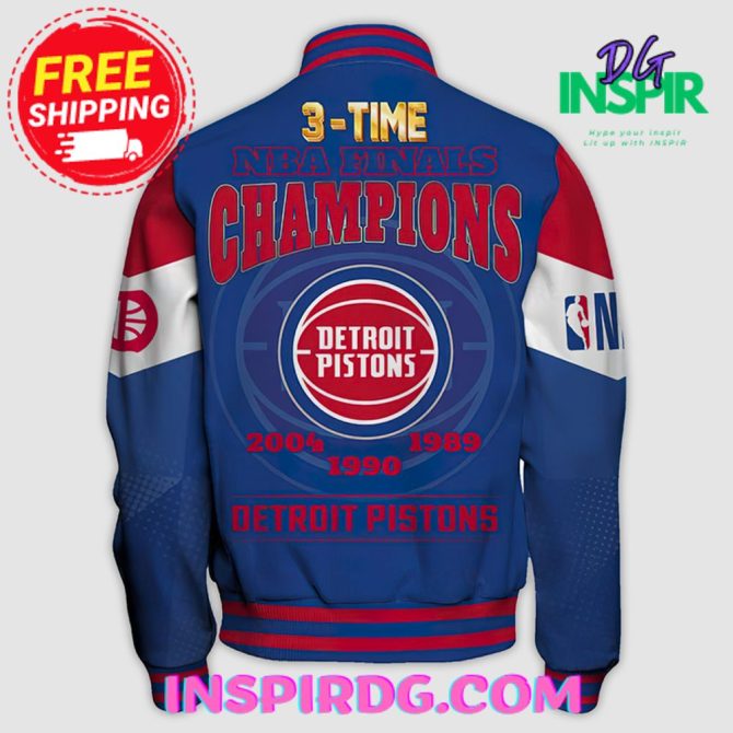 Detroit Pistons Champions Print Varsity Jacket - Image 2
