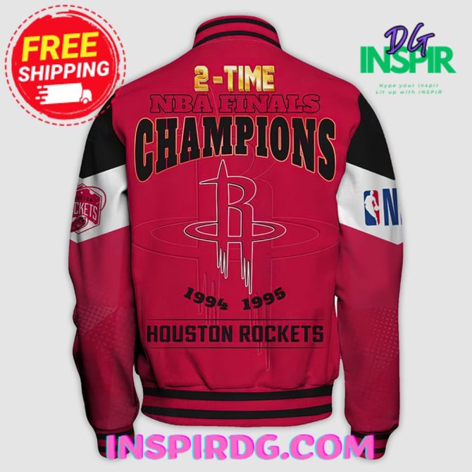 Houston Rockets Champions Print Varsity Jacket - Image 2