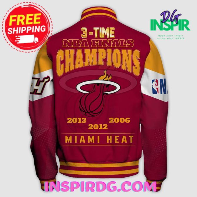 Miami Heat Champions Print Varsity Jacket - Image 2
