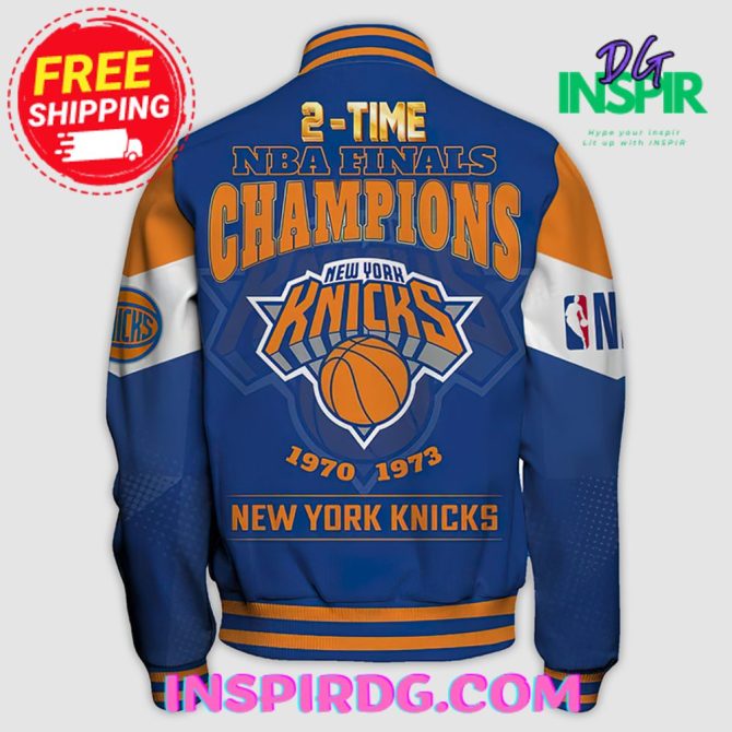 New York Knicks Champions Print Varsity Jacket - Image 2