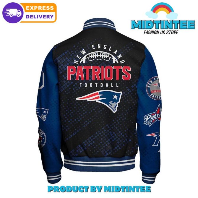 New England Patriots 2024 Nfl Pattern Baseball Jacket - Image 3