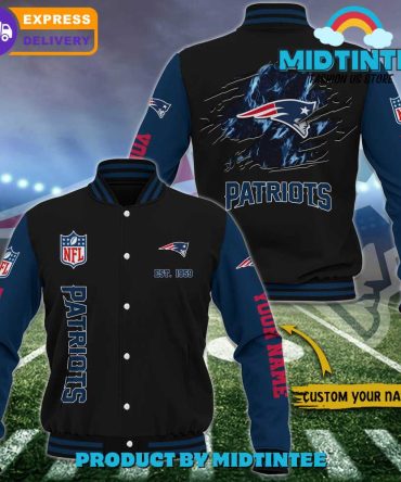 Customizable Patriots Varsity Jacket - Personalized Nfl Team Apparel, Fast Shipping!