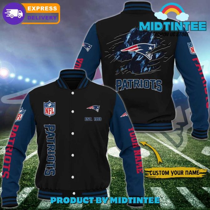 Customizable Patriots Varsity Jacket - Personalized Nfl Team Apparel, Fast Shipping!