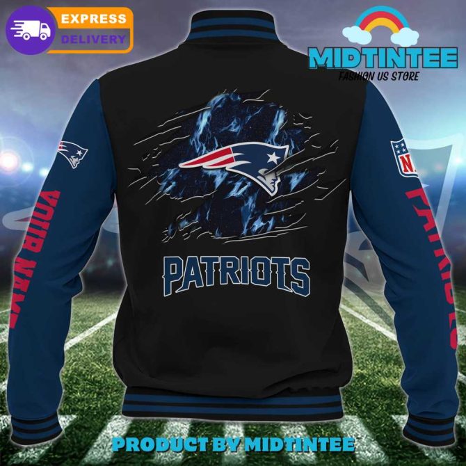 Customizable Patriots Varsity Jacket - Personalized Nfl Team Apparel, Fast Shipping! - Image 3