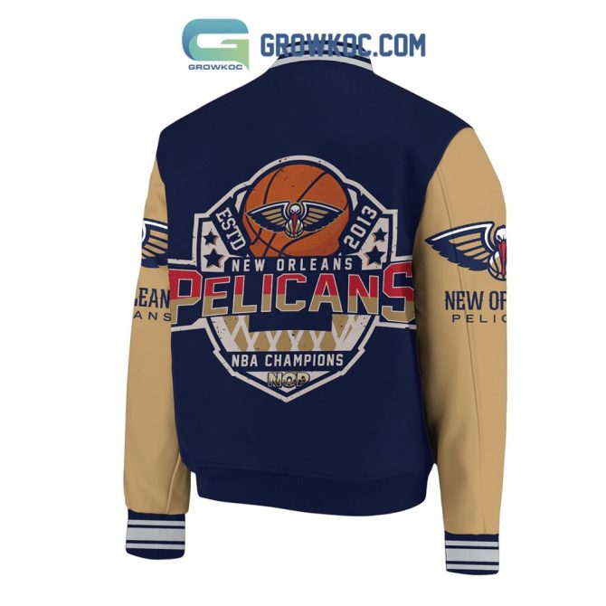 New Orleans Pelicans Varsity Jacket – Champion Style, Nba Fan Apparel - Image 3