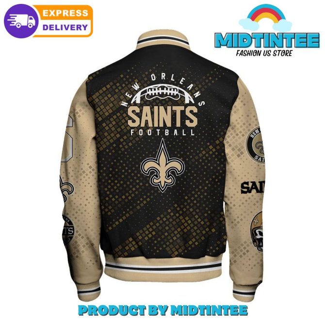 New Orleans Saints 2024 Nfl Pattern Baseball Jacket - Image 3