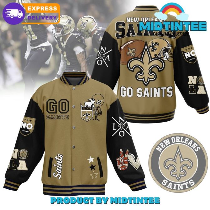 New Orleans Saints Varsity Jacket – Stylish Fan Gear With Express Delivery!