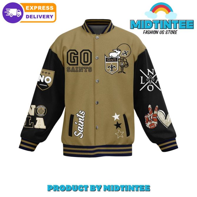 New Orleans Saints Varsity Jacket – Stylish Fan Gear With Express Delivery! - Image 2
