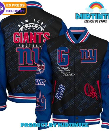 New York Giants 2024 Nfl Pattern Baseball Jacket