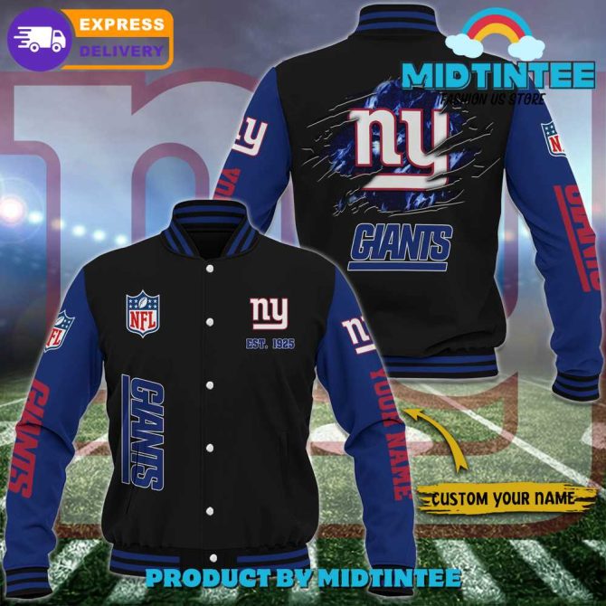 Custom New York Giants Varsity Jacket - Personalized Nfl Fan Apparel, Fast Delivery!