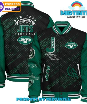 New York Jets 2024 Nfl Pattern Baseball Jacket