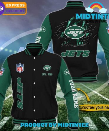 Custom New York Jets Varsity Jacket - Personalized Name, Fast Delivery!