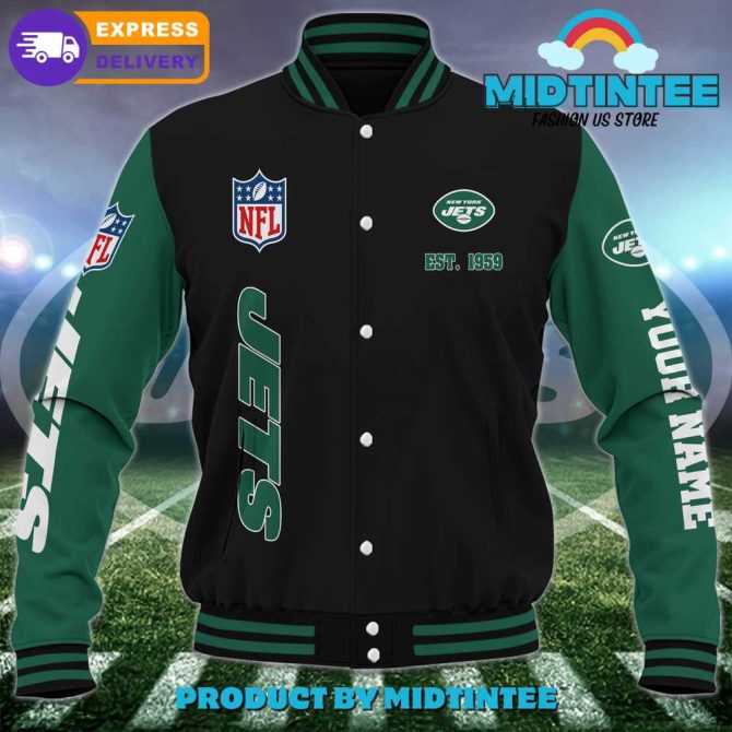Custom New York Jets Varsity Jacket - Personalized Name, Fast Delivery! - Image 2