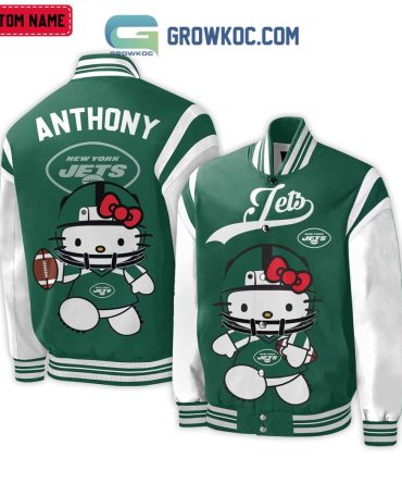 Customizable New York Jets Hello Kitty Varsity Jacket - Perfect Gift For Fans!