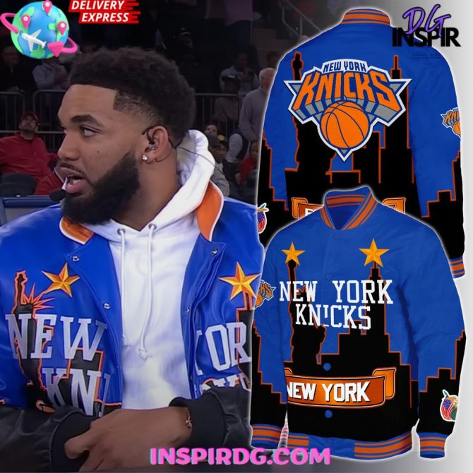 New York Knicks Skyline Vegan Special Varsity Jacket