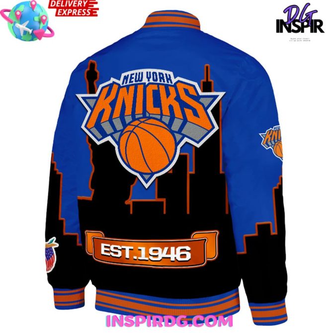 New York Knicks Skyline Vegan Special Varsity Jacket - Image 3