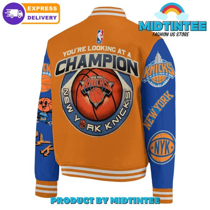 New York Knicks You Are Looking At A Champion Baseball Jacket - Image 3