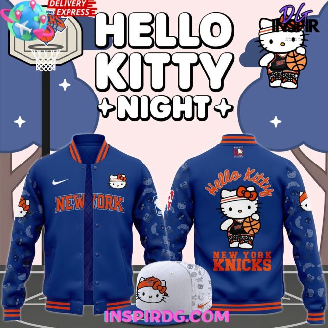 New York Knicks X Hello Kitty Night Limited Varsity Jacket