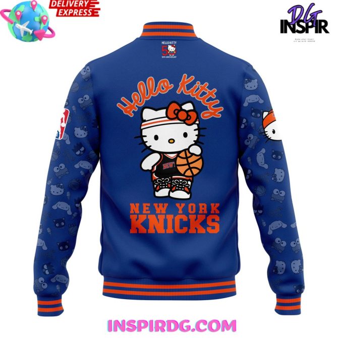 New York Knicks X Hello Kitty Night Limited Varsity Jacket - Image 3