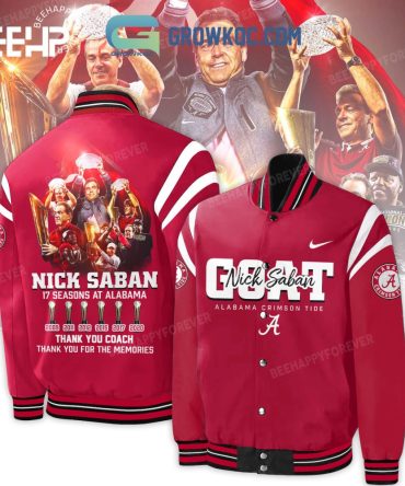 Nick Saban Alabama Crimson Tide Jacket - Celebrate 17 Seasons Of Victory & Legacy , Limited Edition