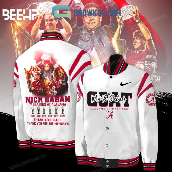 Nick Saban Alabama Crimson Tide Tribute Jacket - Celebrate 17 Seasons Of Excellence - Limited Edition