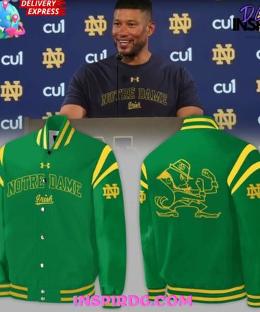 Notre Dame Fighting Irish 2024 Green Baseball Jacket