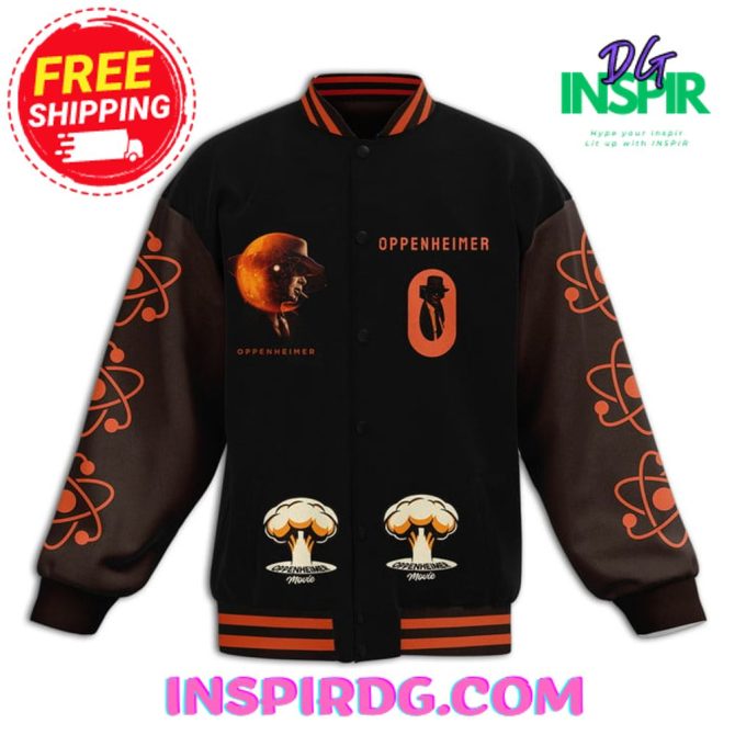 He Oppenheimer "The World Forever Changes" Baseball Jacket - Image 2