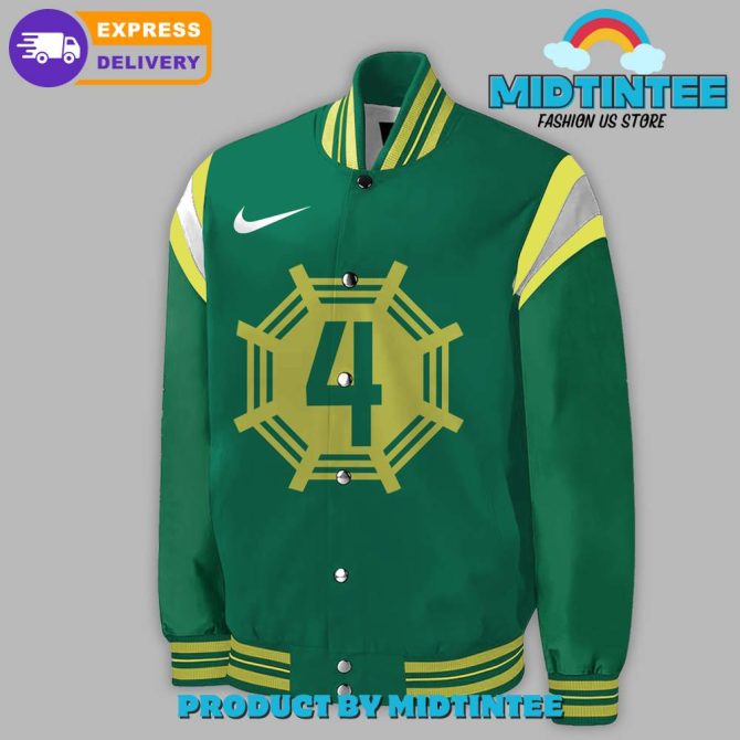 Green Varsity Jacket With Number 4 Design - Express Delivery Available! - Image 2