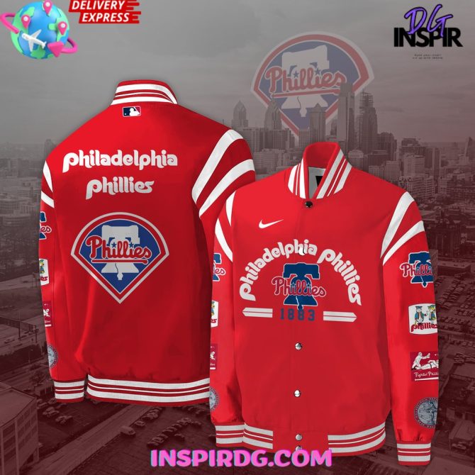 Nike Philadelphia Phillies 2024 Crossing The Pond London Baseball Jacket Stylish Design
