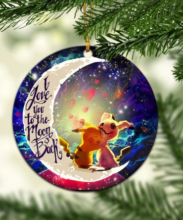 Pokemon Pikachu Horror Love You To The Moon Galaxy Ceramic Circle Ornament Perfect Gift For Christmas Holiday