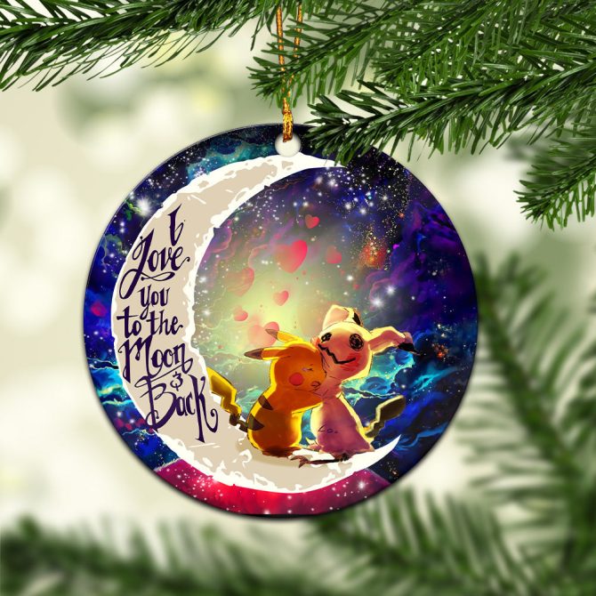 Pokemon Pikachu Horror Love You To The Moon Galaxy Ceramic Circle Ornament Perfect Gift For Christmas Holiday