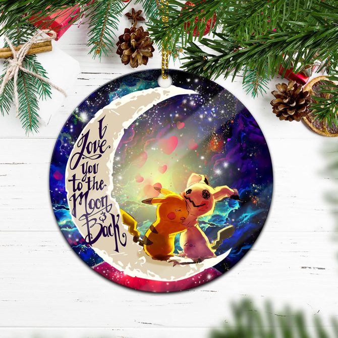 Pokemon Pikachu Horror Love You To The Moon Galaxy Ceramic Circle Ornament Perfect Gift For Christmas Holiday - Image 2