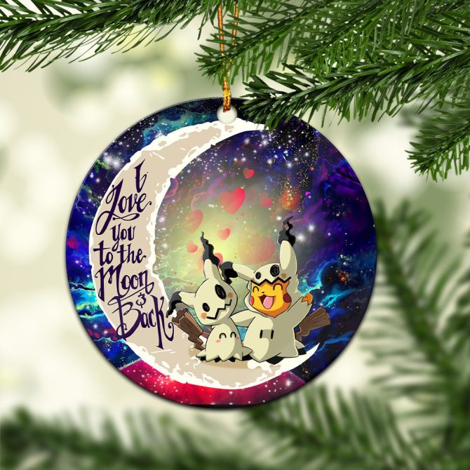 Pokemon Pikachu Horror 3 Love You To The Moon Galaxy Ceramic Circle Ornament Perfect Gift For Christmas Holiday
