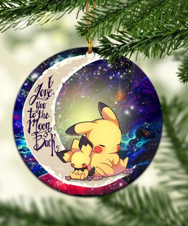 Pikachu Pokemon Sleep Love You To The Moon Galaxy Ceramic Circle Ornament Perfect Gift For Christmas Holiday