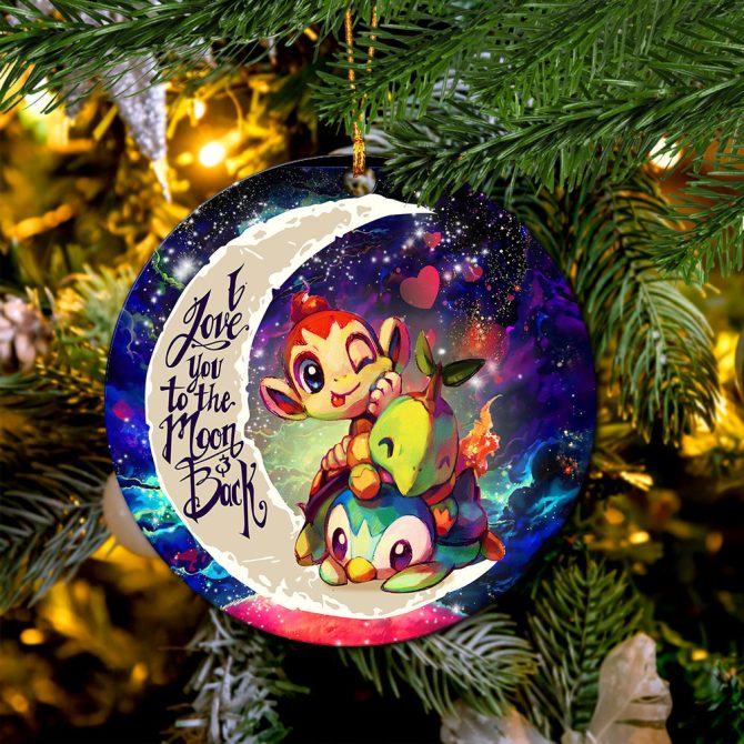 Piplup Turtwig And Chimchar Gen 4 Love You To The Moon Galaxy Ceramic Circle Ornament Perfect Gift For Christmas Holiday - Image 2