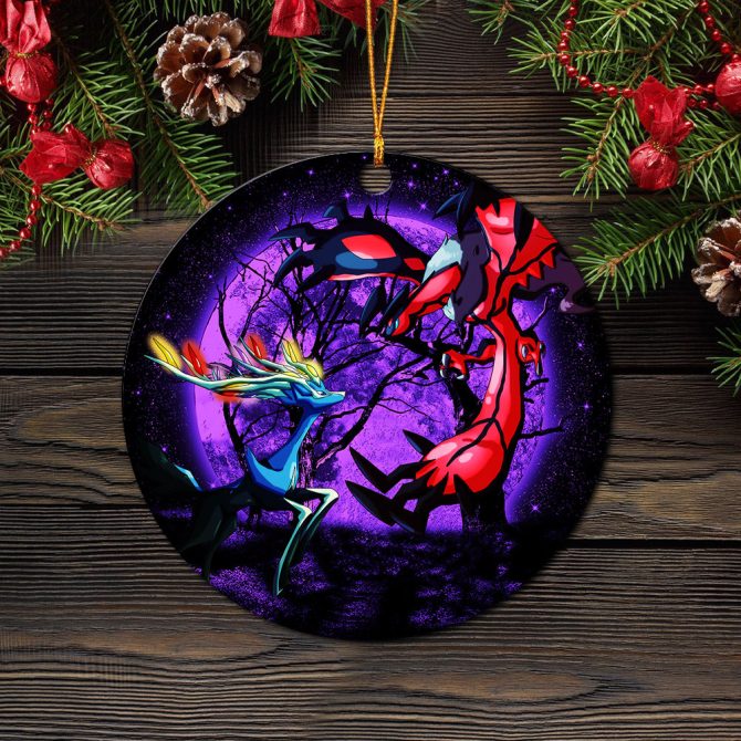 Pokemon X Y Yveltal And Xerneas Moonlight Ceramic Circle Ornament Perfect Gift For Christmas Holiday - Image 2