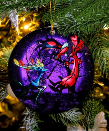 Pokemon X Y Yveltal And Xerneas Moonlight Ceramic Circle Ornament Perfect Gift For Christmas Holiday