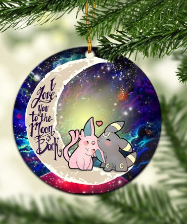 Pokemon Espeon Umbreon Love You To The Moon Galaxy Ceramic Circle Ornament Perfect Gift For Christmas Holiday