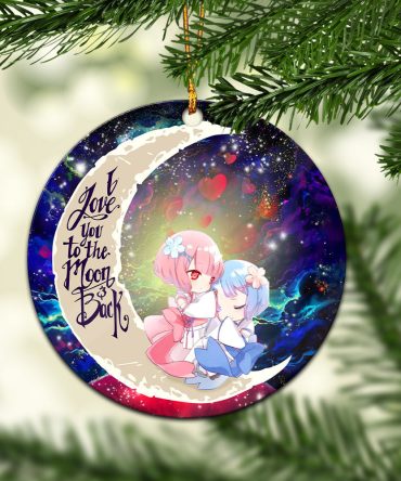 Ram And Rem Rezero Love You To The Moon Galaxy Ceramic Circle Ornament Perfect Gift For Christmas Holiday